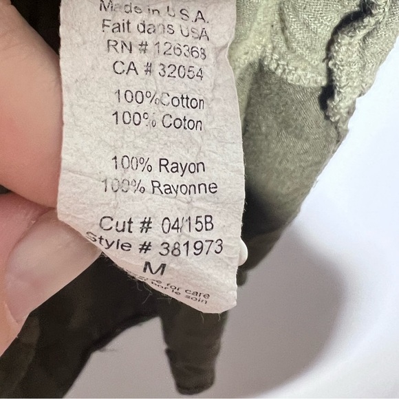 ANTHROPOLOGIE Left of Center Boho Tunic Top Size M Scoop Neck Hi-Lo Olive Green - Picture 8 of 12